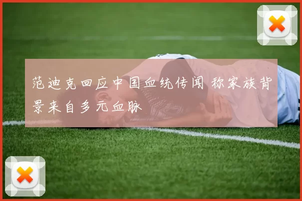 范迪克回应中国血统传闻 称家族背景来自多元血脉